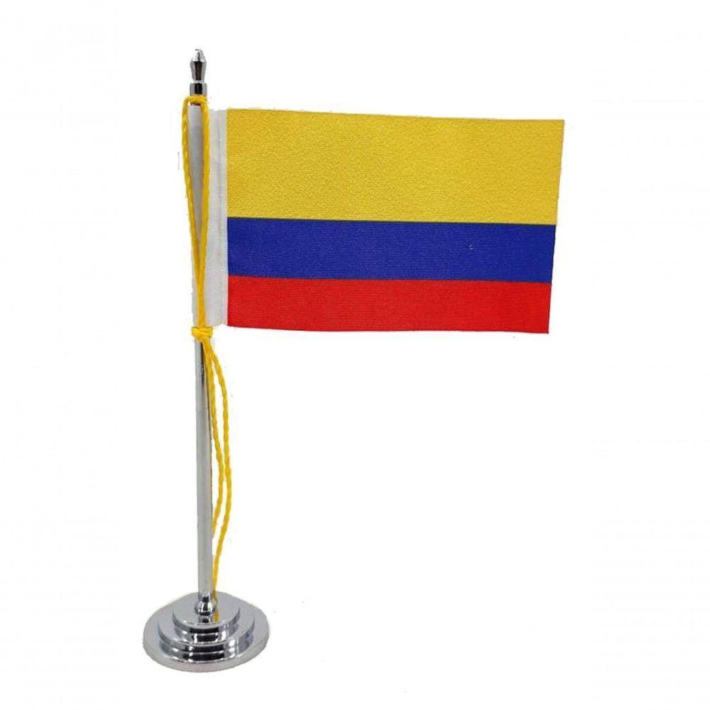 Mini Bandeira De Mesa Colômbia 15 Cm Poliéster - 1