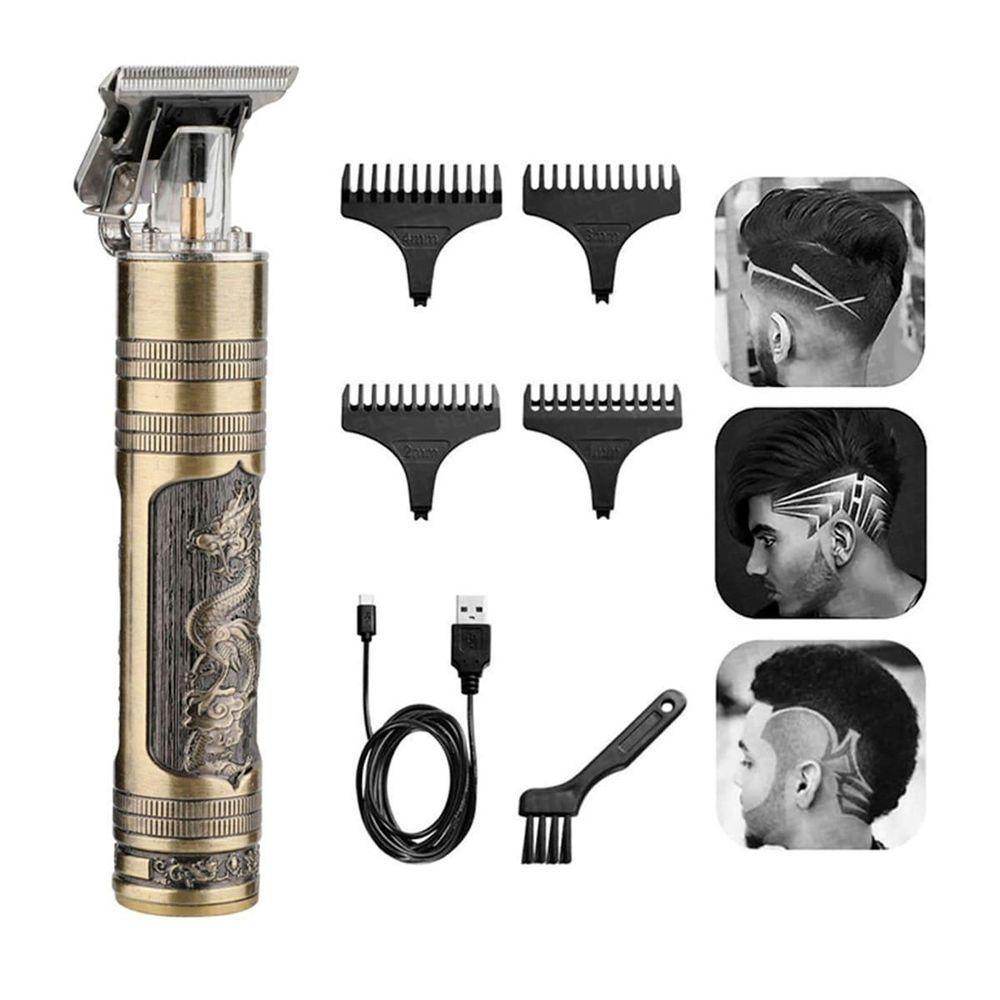 Máquina Para Cabelo Barba Dragão Buda Completa Com Pentes - 1