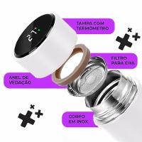 Garrafa Térmica Inteligente De Inox 500ml Tampa C/sensor De Temperatura Led água Café Chá Branco - 6