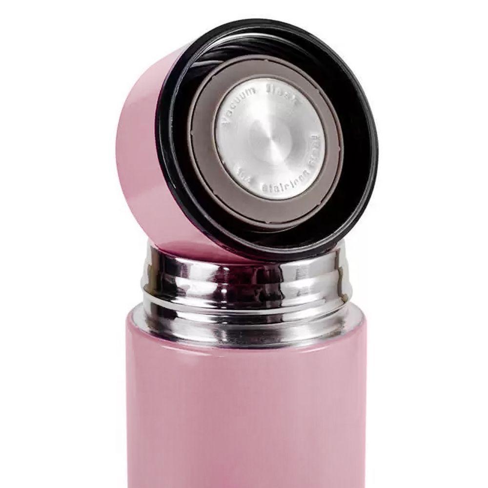 Garrafa Térmica Inteligente De Inox 500ml Tampa C/sensor De Temperatura Led água Café Chá Rosa Bebe - 4