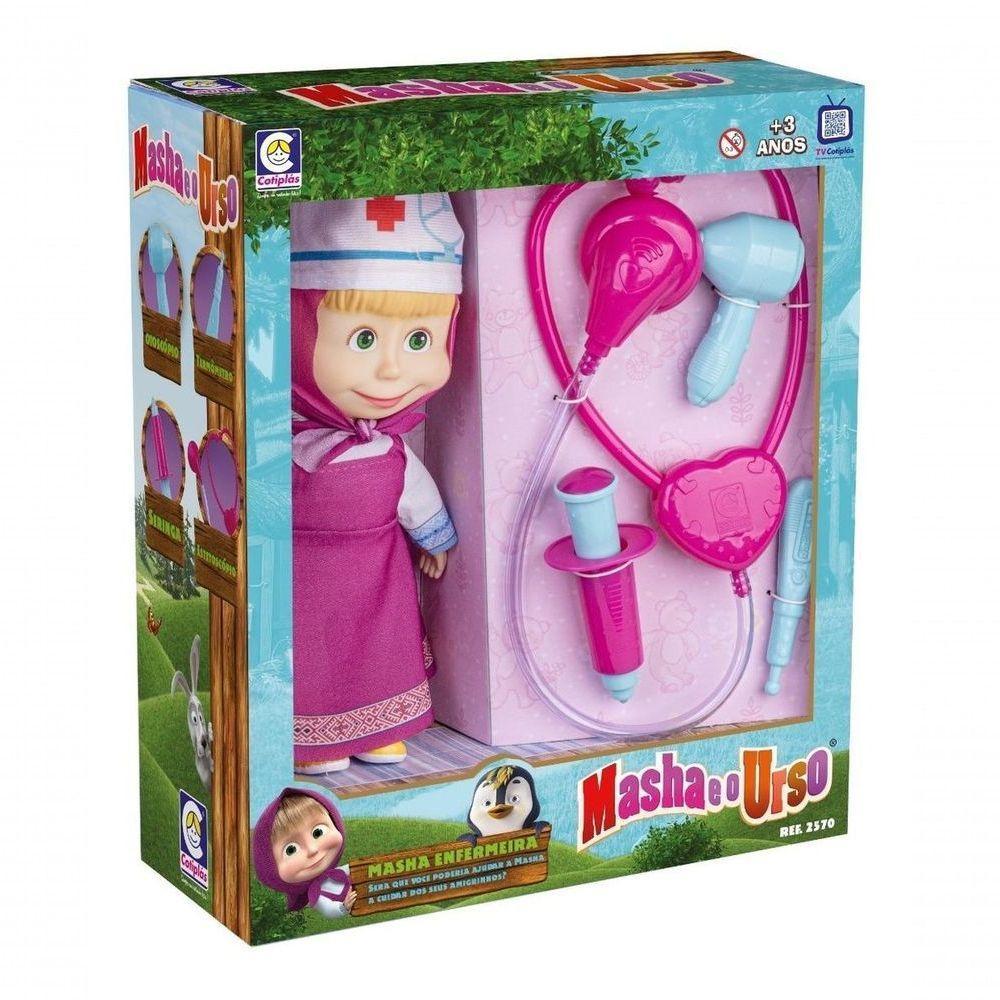 Boneca Masha Enfermeira Masha E O Urso Com Acessórios 2570 - 1
