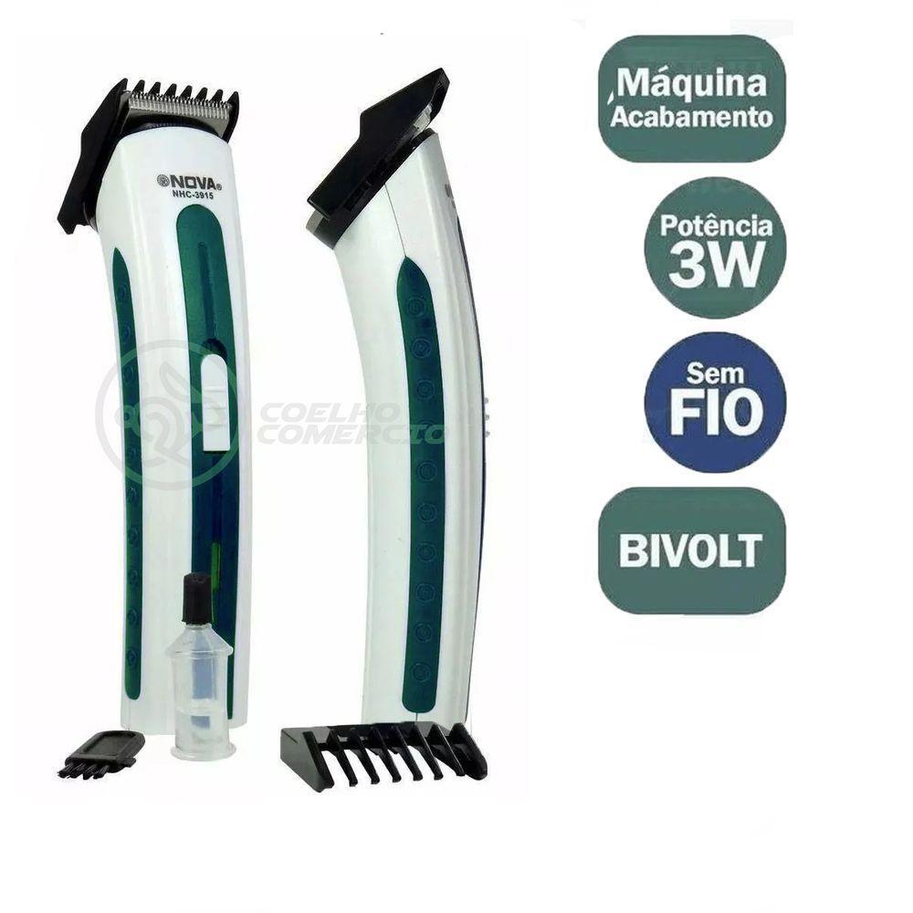Máquina De Cortar Cabelo Barba Pelos Pezinho Portátil Nhc-3780 Bivolt Recarregável Verde - Nova 1 - 8