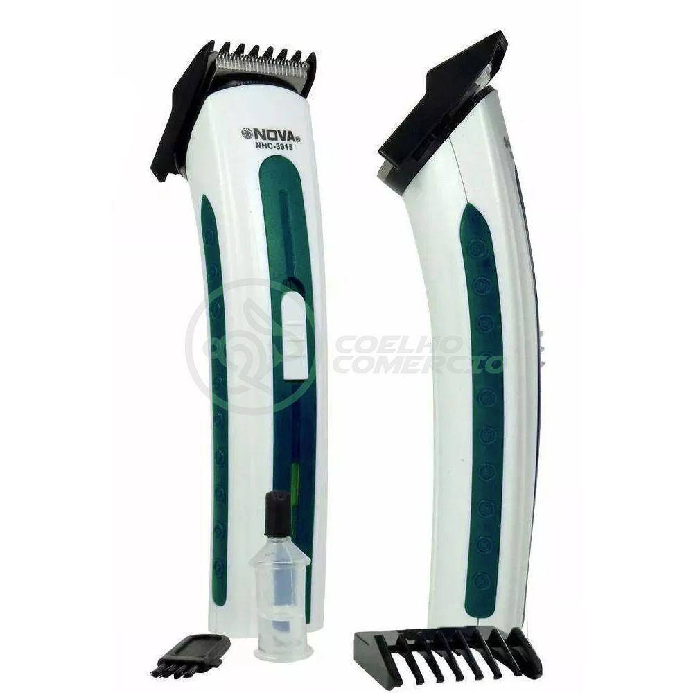 Máquina De Cortar Cabelo Barba Pelos Pezinho Portátil Nhc-3780 Bivolt Recarregável Verde - Nova 1 - 10