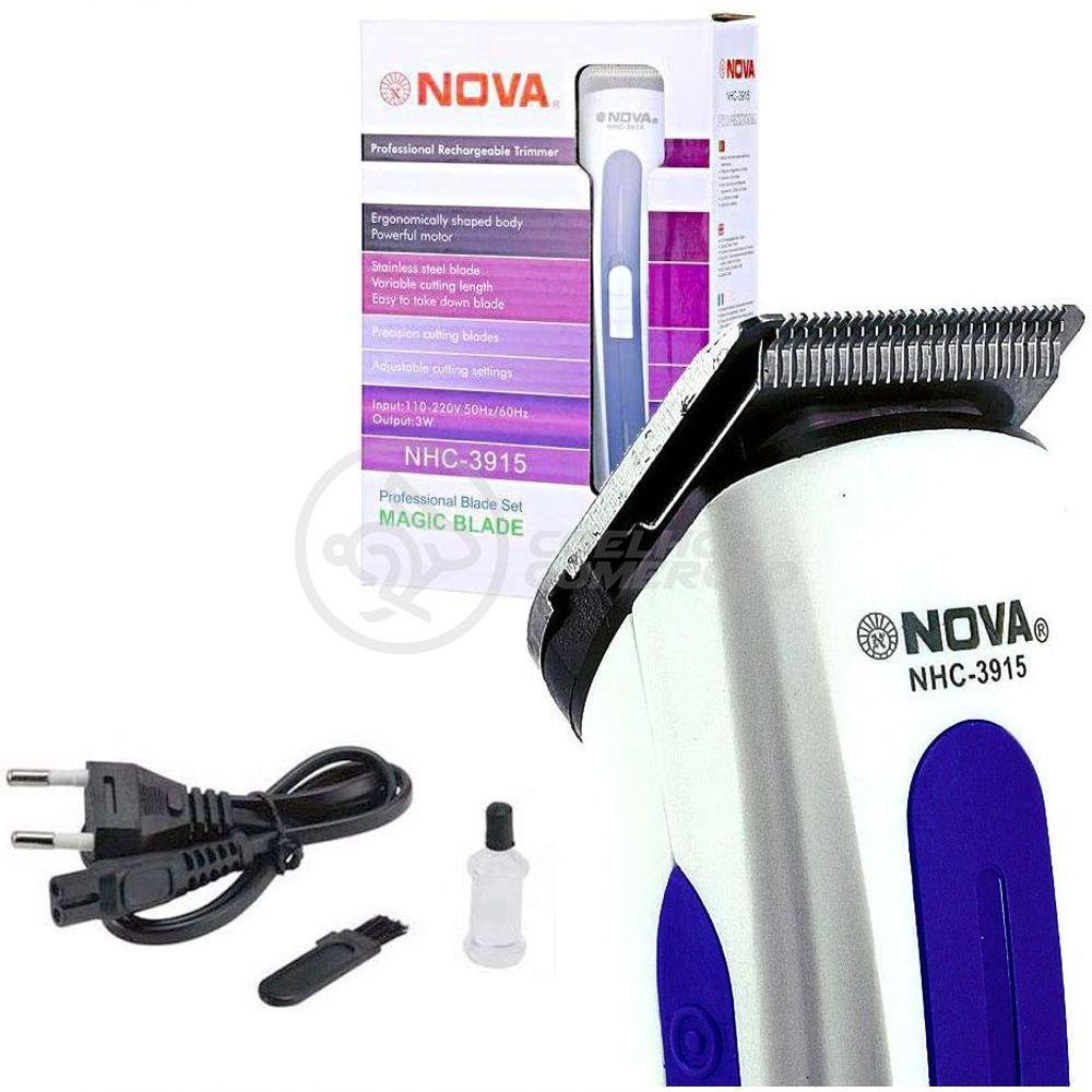 Máquina De Cortar Cabelo Barba Pelos Pezinho Portátil Nhc-3915 Bivolt Recarregável Azul - Nova - 2