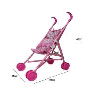 Boneca Bebe Com Carrinho De Passeio Dobravel Infantil Reborn Brinquedo - 2