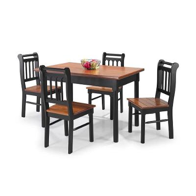 Conjunto Sala De Jantar E Cozinha Com 4 Cadeiras Madeira Maciça Preto