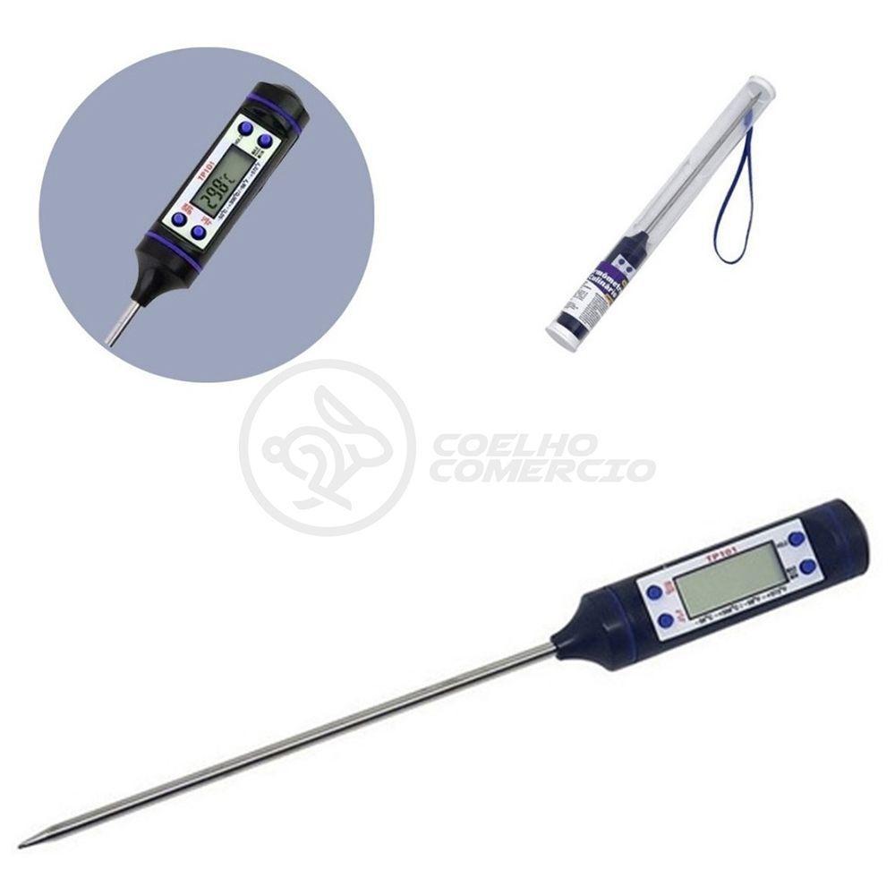 Termômetro Culinário Cozinha Digital Com Espeto Alimentos E Líquidos Mede -50ºc A +300ºc - 1