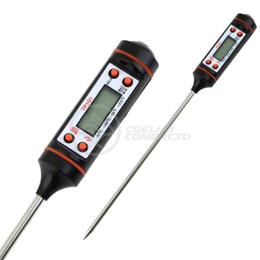 Termômetro Culinário Cozinha Digital Com Espeto Alimentos E Líquidos Mede -50ºc A +300ºc - 1