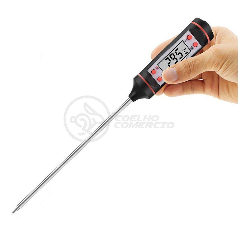 Termômetro Culinário Cozinha Digital Com Espeto Alimentos E Líquidos Mede -50ºc A +300ºc - 1