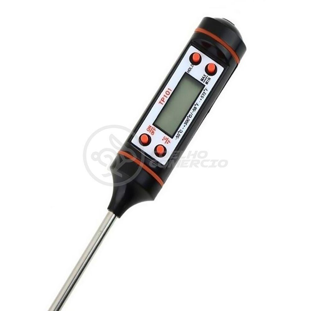 Termômetro Culinário Cozinha Digital Com Espeto Alimentos E Líquidos Mede -50ºc A +300ºc - 1