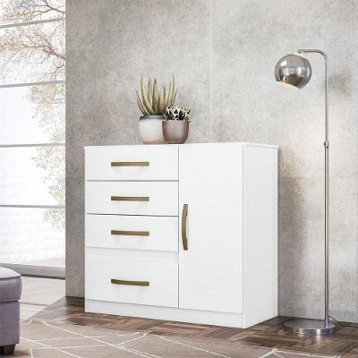 Cômoda Sapateira Vênus 4 Gavetas MDP com Puxador Plástico Branco Flex