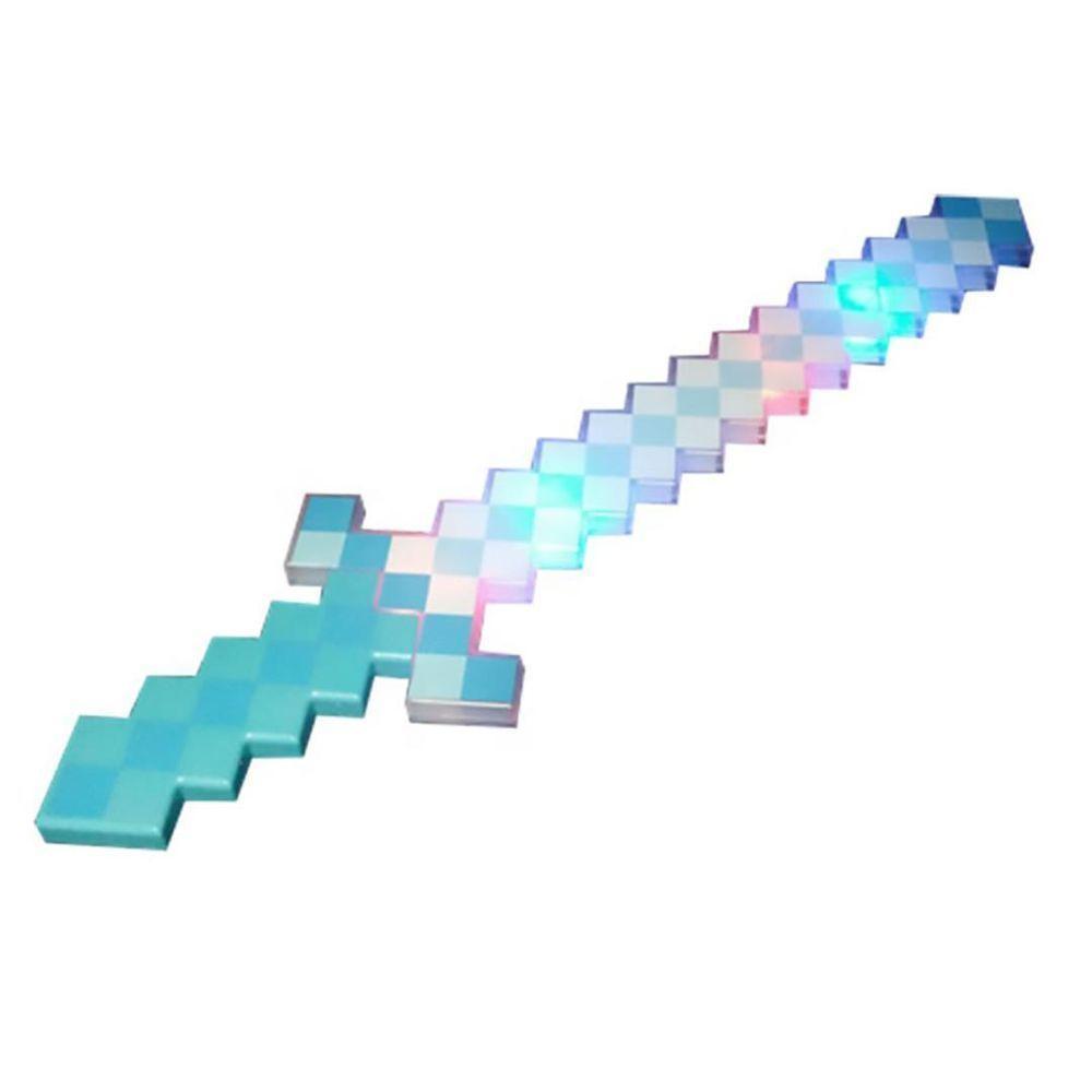 Brinquedo Espada Pixel Minecraft 58cm Som E Luz Azul Nº24 - 1