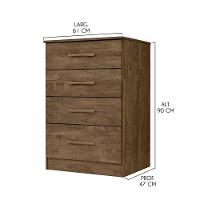 Cômoda Com 4 Gavetas 61x90cm Ms913 Moval Cor:castanho - 3