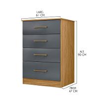 Cômoda Com 4 Gavetas 61x90cm Ms913 Moval Cor:freijó/cinza - 3