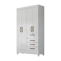 Guarda Roupa Solteiro com 4 Portas 4 Gavetas 110x204cm Sobral Moval Branco Flex - 2