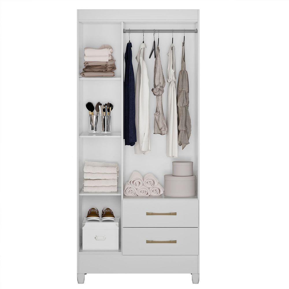 Guarda Roupa de Solteiro com 3 Portas 82x182cm Lima Moval Branco Flex - 3