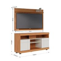 Rack com Painel Para TV Até 55 Pol 136x168cm Colibri Freijó Off White - 3