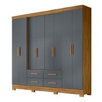 Guarda Roupa Casal Grande com 8 Portas 273x222cm San Lorenzo Moval Freijó Cinza - 2
