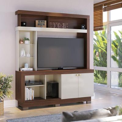 Estante TV Até 50 Pol 160x188cm Valença Colibri Nogueira Off White