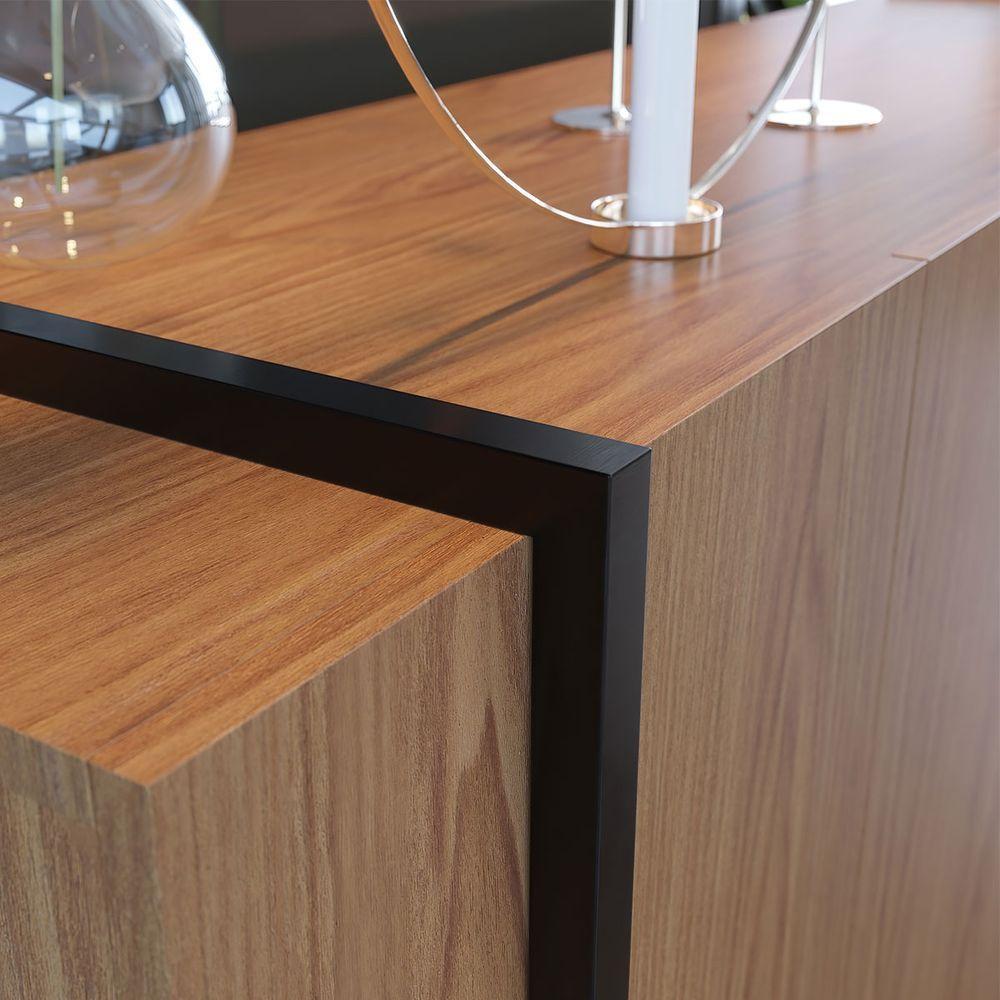 Buffet Aparador 160cm com 4 Portas Copacabana Freijó Preto Fosco Colibri - 5