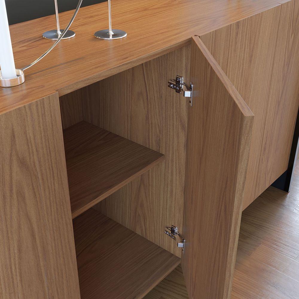 Buffet Aparador 160cm com 4 Portas Copacabana Freijó Preto Fosco Colibri - 6