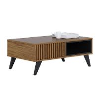 Mesa de Centro com Detalhe Ripado Jeri Noce Milano Preto Fosco Colibri - 2