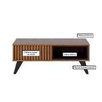 Mesa de Centro com Detalhe Ripado Jeri Noce Milano Preto Fosco Colibri