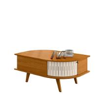 Mesa de Centro com 2 Portas 90x40cm Indianapolis Madetec Cinamomo Off White - 1