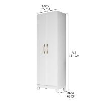 Armário Multiuso com 2 Portas 55x181cm New Iris Moval Branco - 4