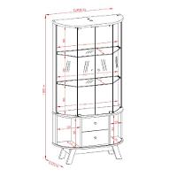 Cristaleira com Led e Portas de Vidro 90x160cm Moss Madetec Calacata Off White - 3