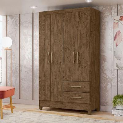 Guarda Roupa Solteiro 103x182cm Chile Moval Castanho