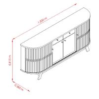 Buffet Aparador 4 Portas 2 Gavetas 183x81cm Mônaco Madetec Calacata Off White - 4