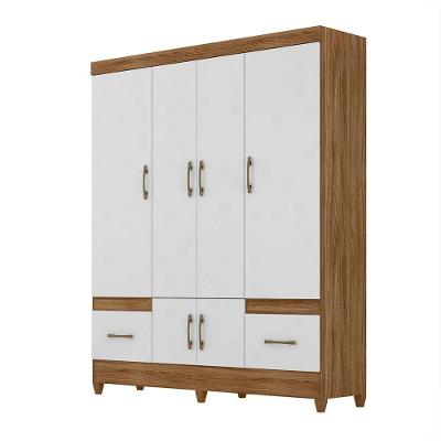 Guarda Roupa Casal MS912 6 Portas de Bater 2 Gavetas naturale-branco MDP