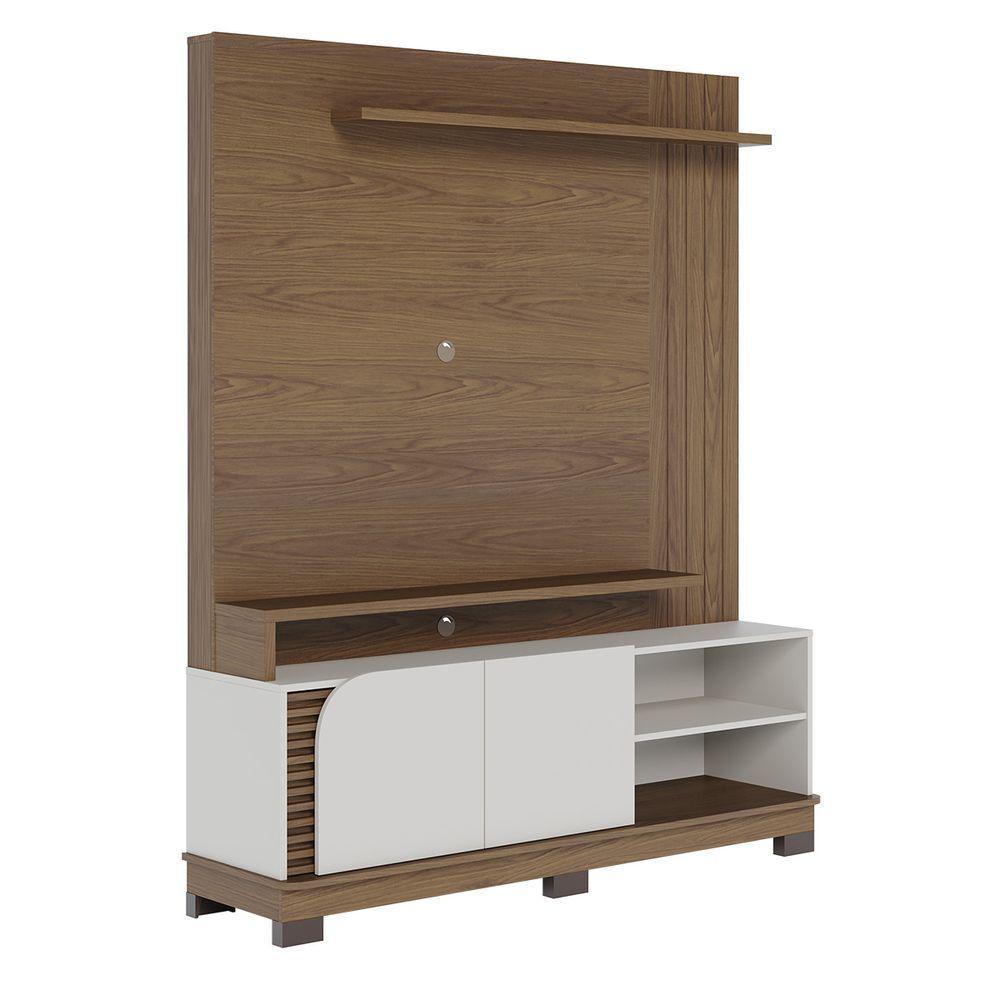 Estante Home TV Até 65 Pol com 2 Gavetas 152x187cm Jurerê Colibri Amêndoa Off White - 2