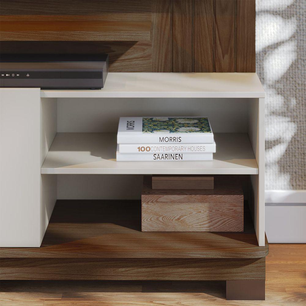 Estante Home TV Até 65 Pol com 2 Gavetas 152x187cm Jurerê Colibri Amêndoa Off White - 6