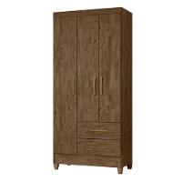 Guarda Roupa de Solteiro com 3 Portas 82x182cm Lima Moval Castanho - 2
