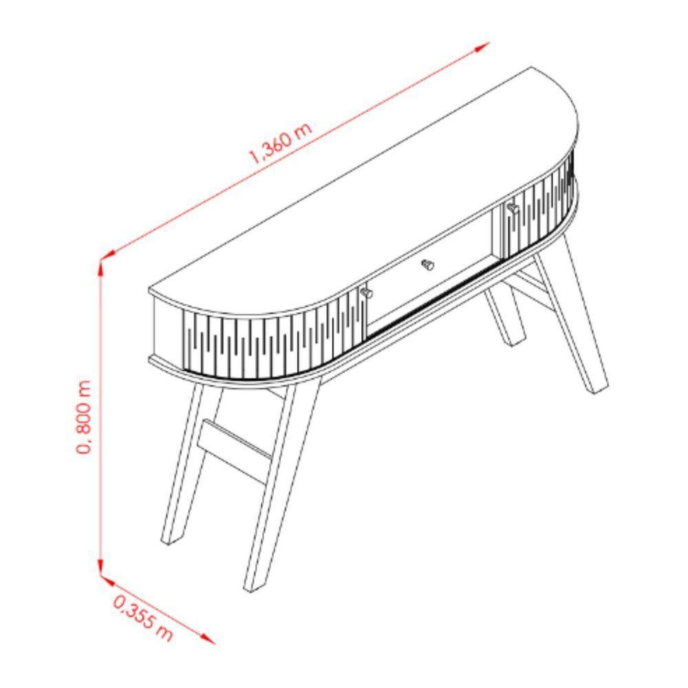 Kit Sala de Estar Mesa de Centro e Aparador Estoril Madetec Cumaru Opala - 4