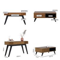 Kit com Aparador e Mesa de Centro Noce Preto Colibri - 2