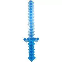 Espada Pixel Minecraft 58cm Diamante Som E Luz à Pilha Azul - 1