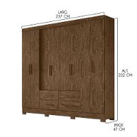 Guarda Roupa Casal Grande com 8 Portas 273x222cm San Lorenzo Moval Castanho - 3