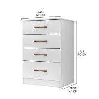 Cômoda Com 4 Gavetas 61x90cm Ms913 Moval Cor:branco - 3