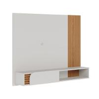 Painel Home Suspenso com Detalhe Ripado Para TV Até 60' Jurere Off White Matte Freijo Colibri - 2