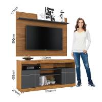 Rack com Painel Para TV Até 55 Pol 136x168cm Colibri Noce-preto - 3