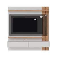 Painel Home Suspenso com Detalhe Ripado Para TV Até 65' Juriti Off White Matte Freijo Colibri - 3