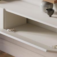 Painel Home Suspenso com Detalhe Ripado Para TV Até 65' Juriti Off White Matte Freijo Colibri - 5