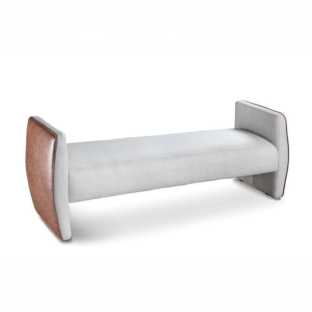 Banco Recamier Estofado Tecido Cinza 1,60mt Estrela - 1