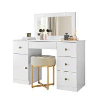 Penteadeira Camarim com Espelho Led 121x122cm 5 Gavetas 1 Porta Sonhos Moval Branco - 2