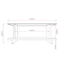 Mesa de Centro com Vidro 90x32cm Frizz Madetec Cinamomo Off White - 3