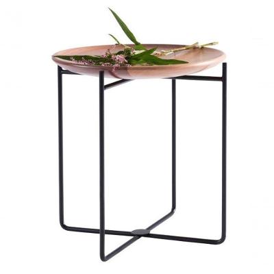 Puff Madeira 0,46 Diâmetro Base Metal Preto Maseira