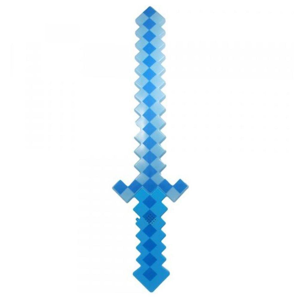Brinquedo Espada Pixel Minecraft 58cm Som E Luz Azul Nº21 - 1